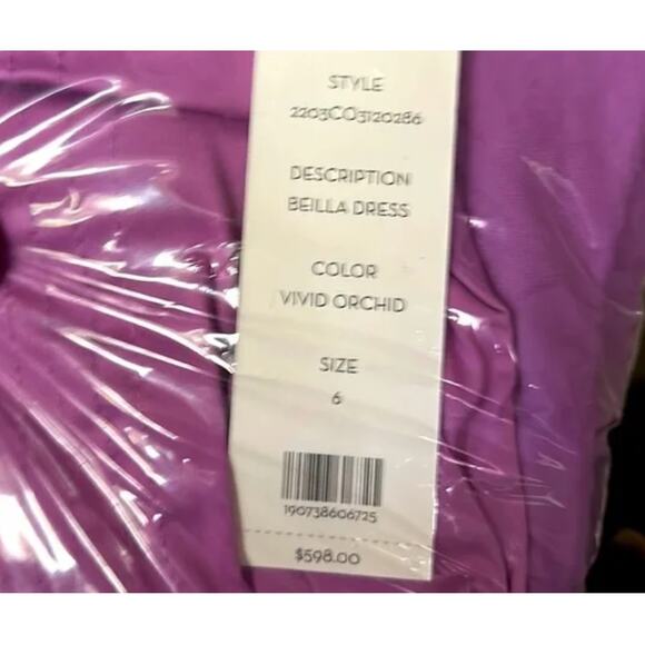 Veronica Beard Beilla Ruffle A Line Dress Vivid Orchid size 6 - Picture 9 of 9